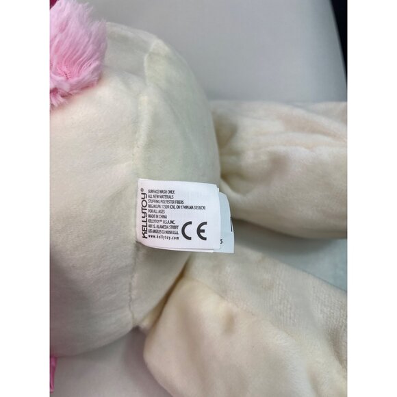 Kellytoy 2019 Plush White Unicorn In Pink Dress Gold Horn Cuddle Toy with Rattle - Picture 9 of 14